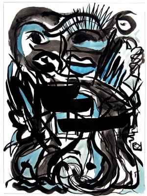 A 20141014 50x65 CansonInk JeanThomas BlackEyes